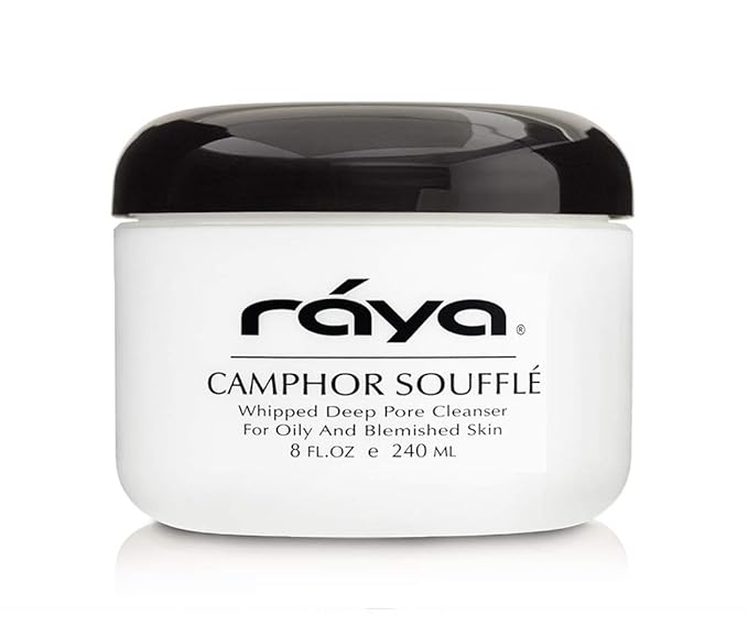 Raya Camphor Soufflé Facial Cleanser 8 oz (101) | pH Balanced Face Wash for Oily, Blemished, and Break-Out Skin | Helps Reduce White-Heads and Black-Heads and Clear Clogged Pores