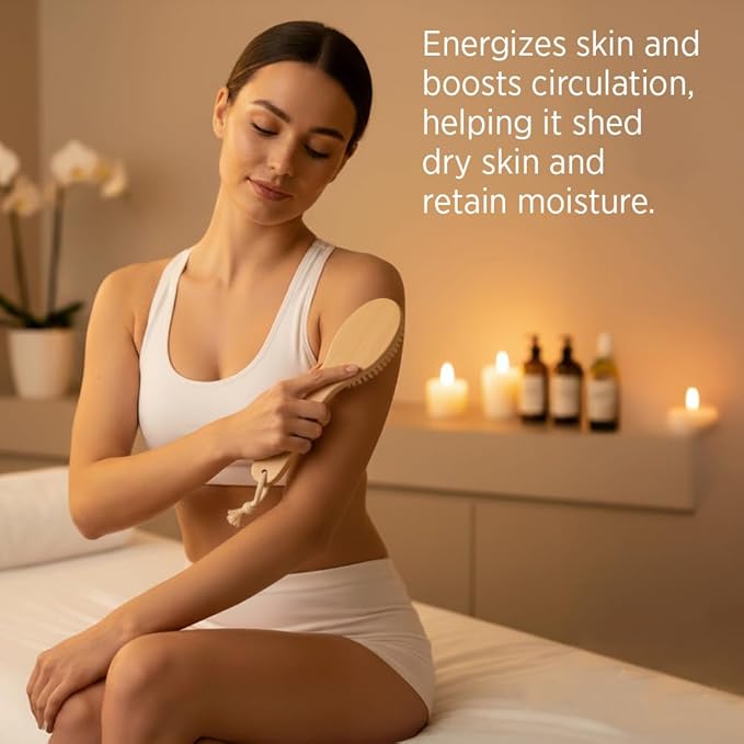 Tiger Tail Therapeutic Dry Brush for Body – Includes Carry Bag - Exfoliating Brush for Lymphatic Massage, Cellulite Appearance, Skin Rejuvenation, Dead Skin Cell Removal/Detox, Fascia Massage