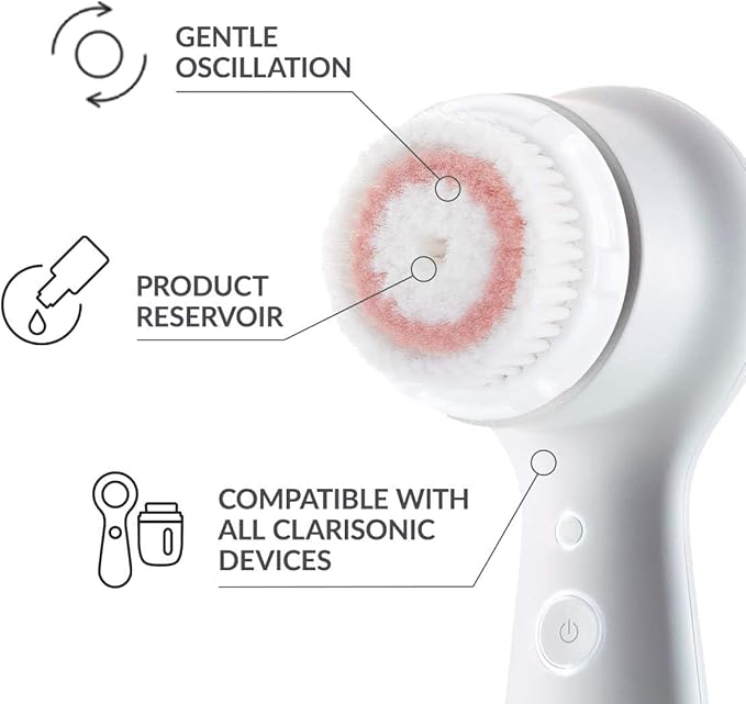 Deep Pore Face Cleansing Brush Head Replacements Compatible with Clarisonic Mia 1, Mia 2, Alpha Fit, 4 Pack