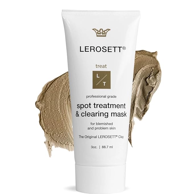 LEROSETT Facial Clay Mask for Balanced, Clear-Looking Skin. Helps Refine Pores & Reduce Excess Oil. 100% Natural, Spa-Grade, Made in Sweden Since 1987
