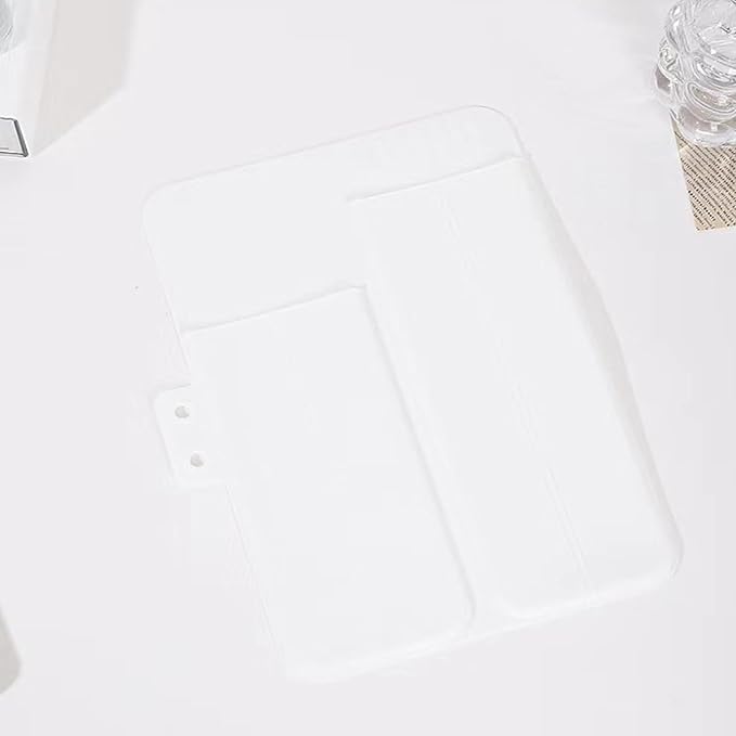 Heat Resistant Silicone Mat Travel Case Portable Travel Mat Cover for Hair Straightener, Flat Iron and Hot Hair Styling Tools (White)