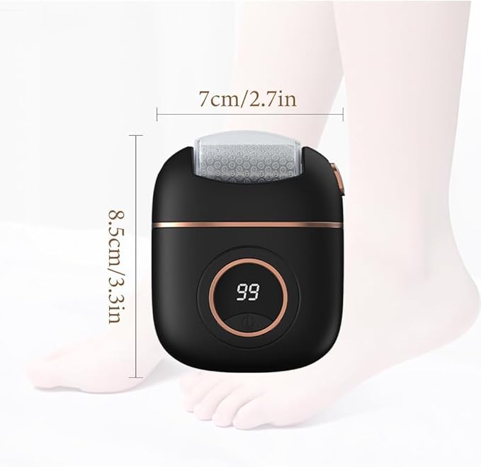 2025 New Electric Callus Remover for Feet, Portable Rechargeable Foot Repair and Grinding Device with Digital Display, Heel Polisher File for Men Women Dry Callus Dead Skin (Black)