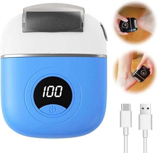 2025 New Electric Callus Remover for Feet, Portable Rechargeable Foot Repair and Grinding Device with Digital Display, Heel Polisher File for Men Women Dry Callus Dead Skin (Blue)