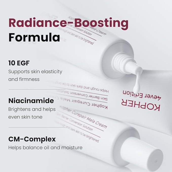 Kopher Curepair Mela Cream[4ever Edition] with 10GF Soothing & Repairing Moisturizer for Sensitive Skin - Redness Relief, Barrier Strengthening Skin, Korean Skincare (1.18 fl.oz.)