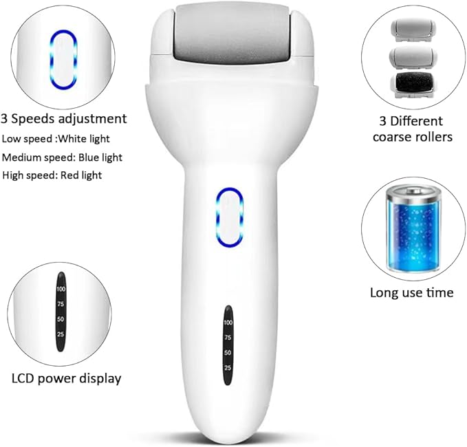 Electric Foot Callus Removers for Feet,Rechargeable Electronic Foot File Pedicure Tool Portable Feet Callus Remover Kit,Professional Pedi Feet Care Perfect for Dead,Hard Cracked Dry Skin Ideal Gift