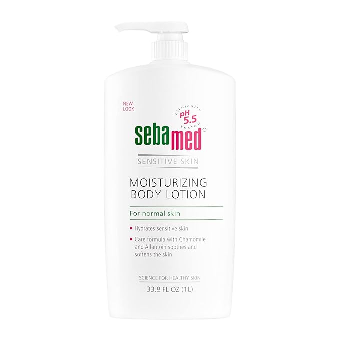 SEBAMED Moisturizing Body lotion pH 5.5 for Sensitive Skin Hypoallergenic Dermatologist Recommended Hydrating Moisturizer 33.8 Fluid Ounces (1 Liter)