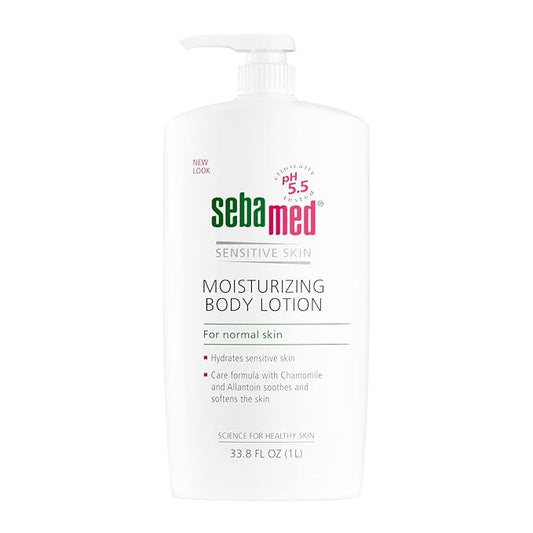 SEBAMED Moisturizing Body lotion pH 5.5 for Sensitive Skin Hypoallergenic Dermatologist Recommended Hydrating Moisturizer 33.8 Fluid Ounces (1 Liter)