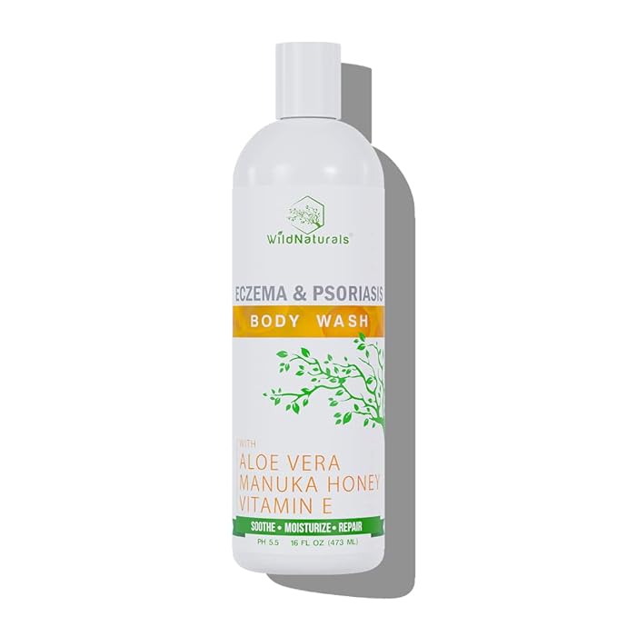 Wild Naturals Moisturizing Eczema Body Wash – Gentle Psoriasis Body Wash for Itchy, Dry Skin Relief – Eczema Soap for Redness and Flareups – Hydrating Cleanser for Women and Men