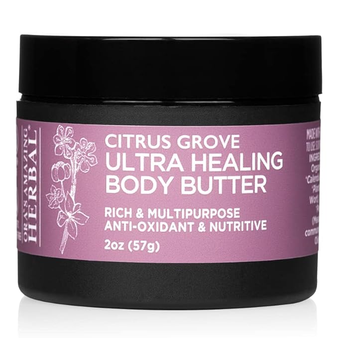 Ora's Amazing Herbal Natural Skin Care Gift Set, Intensive Moisturizers Intensive Dry Skin Care, All Purpose Herbal Salve 4 oz, Citrus Grove Ultra Healing Body Butter, 2 oz