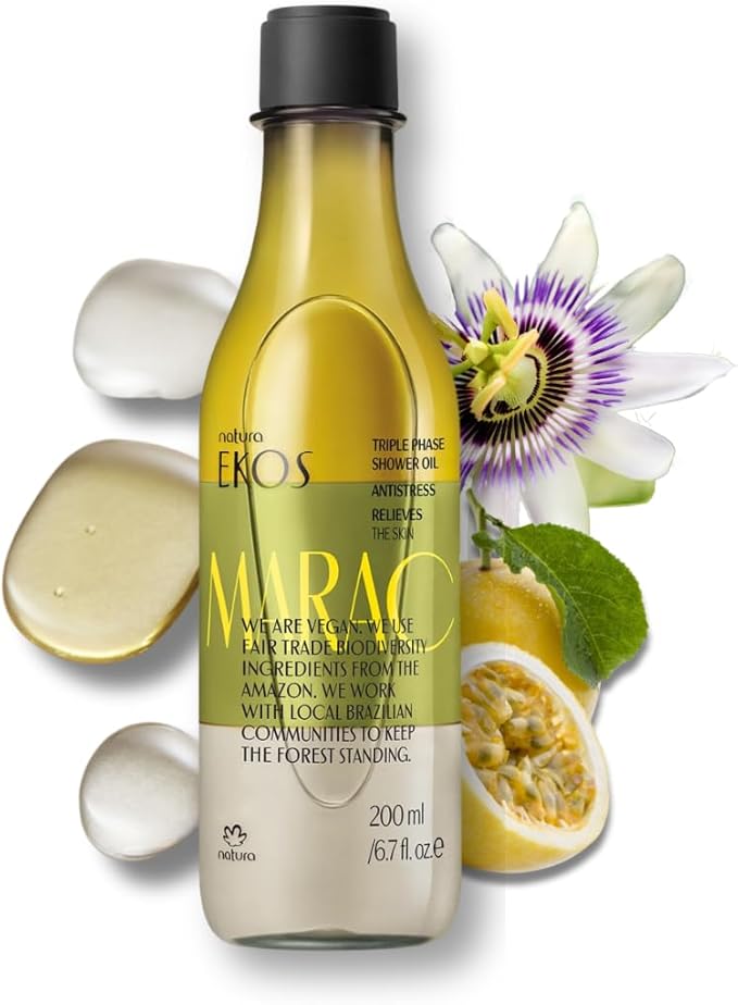 natura - Passion Fruit Triple Phase Body Oil – Maracujá Oil Moisturizer for Soft Glowing Skin, Vegan Skincare, Hydrating & Nourishing Brazilian Beauty – 6.7 fl oz (200ml)