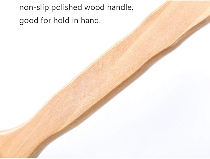 Dry Bath Body Brush 12.6", Long Handle Natural Bristles Shower Brush Back Scrubber with Anti-Slip Wooden Handle, Good for Exfoliating, Blood Circulation, Detox and Cellulite, etc.