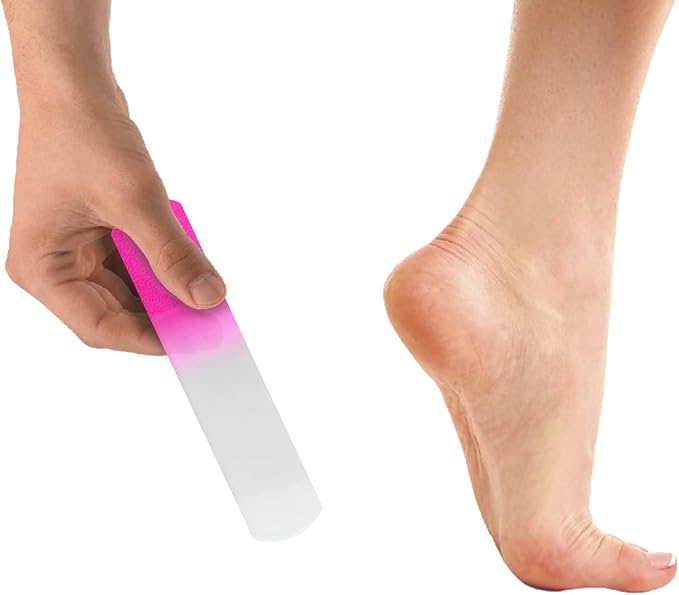 SIUSIO 2Pcs Pink Glass Foot File Pedicure Rasp Dead Skin Remover Calluses Corn Coarse Hard Skin Remover Professional Pedicure Tools Smooth Foots Care Tool for Soft Feet Premium Foot Scrubber