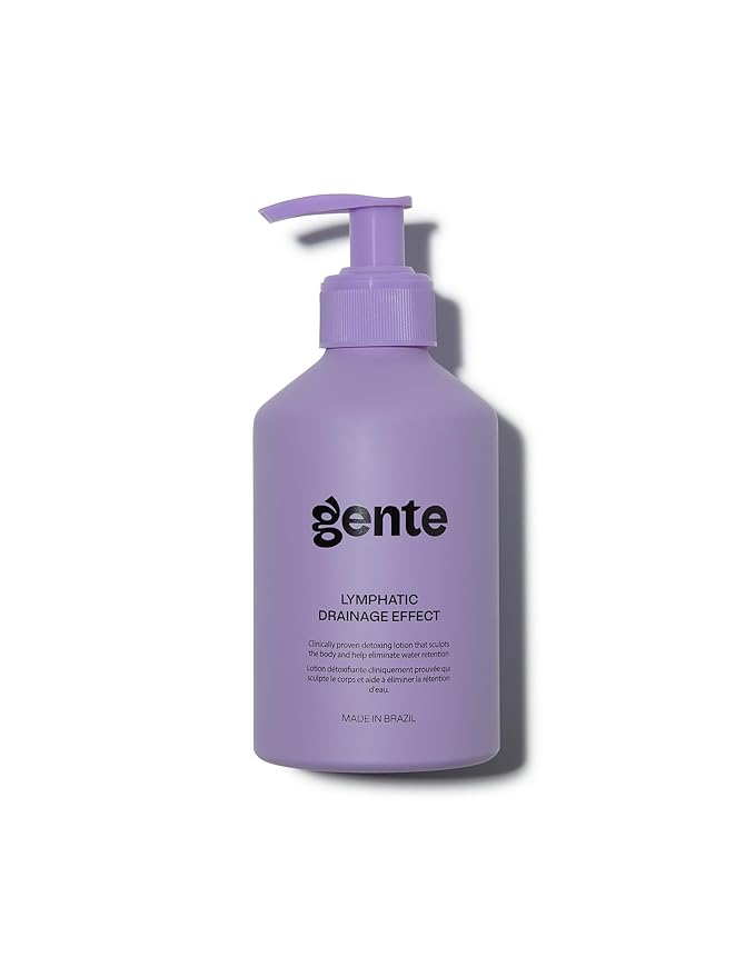 GENTE BEAUTY Lymphatic Drainage Lotion - Detox, Slimming & Tightening - Reduces Measurements, Softens Skin - Vegan Formula with Guarana & Acai - 6.7 FL OZ