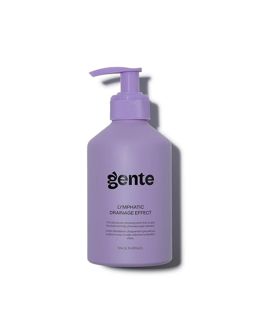 GENTE BEAUTY Lymphatic Drainage Lotion - Detox, Slimming & Tightening - Reduces Measurements, Softens Skin - Vegan Formula with Guarana & Acai - 6.7 FL OZ