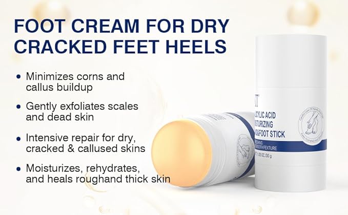 Professional Repair Heel Balm Stick for dry cracked feet treatment, intensive foot repair, moisturizes heels, deeply moisturizes and softens feet, refreshingly smooth non-greasy texture