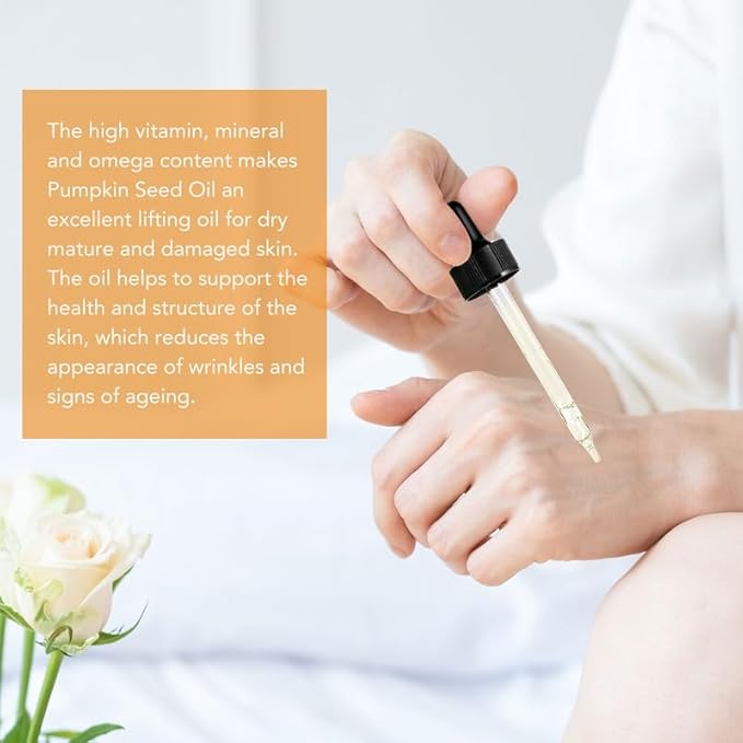 Pumpkin Seed Oil, Pumpkin Seed Essential Oil for Hair Growth & Dry Damaged Hair, Strengthen Hair Thickness, Nourish Hair scalp, Moisturizer Serum for Skin, Face & Body, 2 Pcs