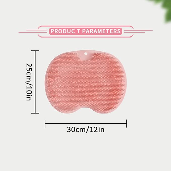 Silicone Shower Foot Scrubber Mat, Upgraded Wall Mounted Slip Suction Cups Foot Scrubber Cleaner, 2025 New Foot Back Cleaning Pad Back Washer Back Exfoliating Bath Wash Pad (Orange)