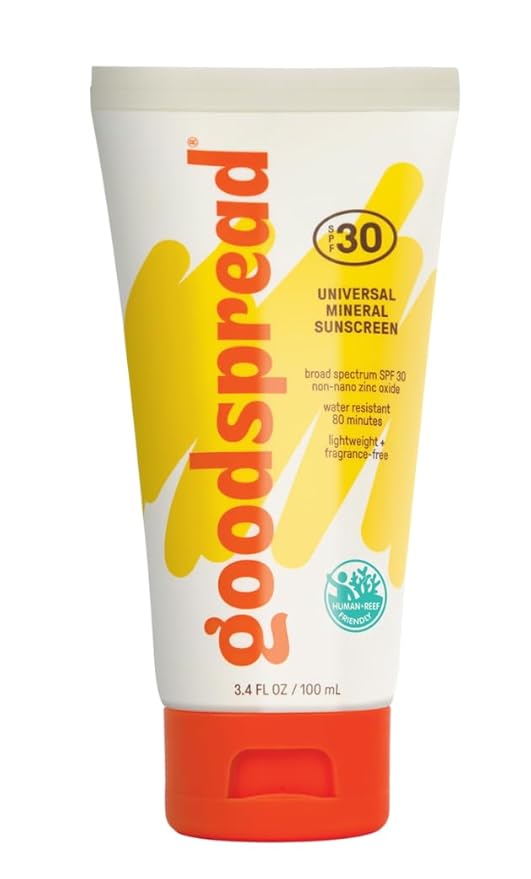 Goodspread Mineral Sunscreen SPF 30 – Reef-Safe, Non-Nano Zinc Oxide, Water-Resistant, Hawaii Compliant, Rubs in Clear, Face & Body, Adults & Kids