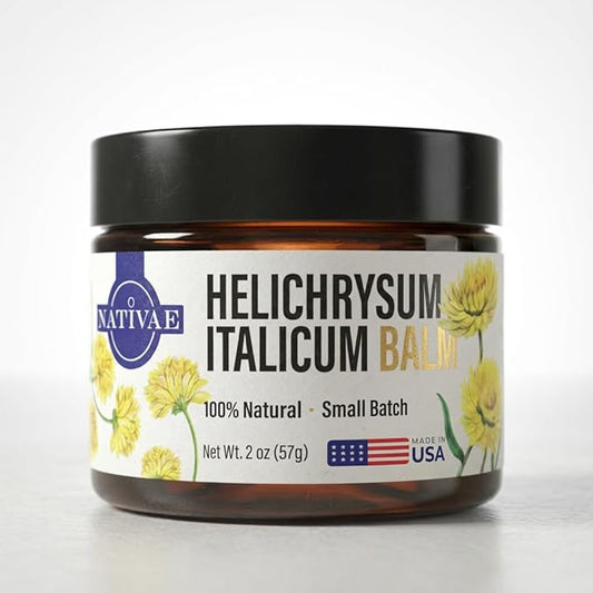 Helichrysum Balm – Helichrysum Italicum Essential Oil Skin Cream for Bruises, Veins, Burns & Redness – Soothing Healing Moisturizer for Face & Body
