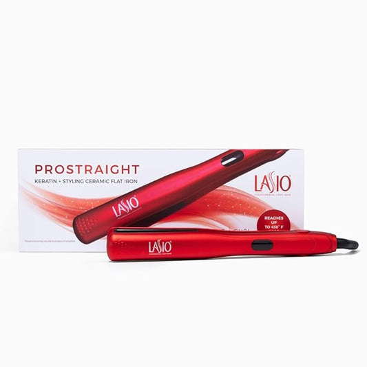 LASIO 1 Inch Pro Straight Ceramic Flat Iron Hair Straightener – Frizz-Free Shine, Salon-Quality Heat, 6 Temp Settings, Matte Finish, Digital Display, Tangle Resistant, For All Hair Types, Smooth & Sleek Styling