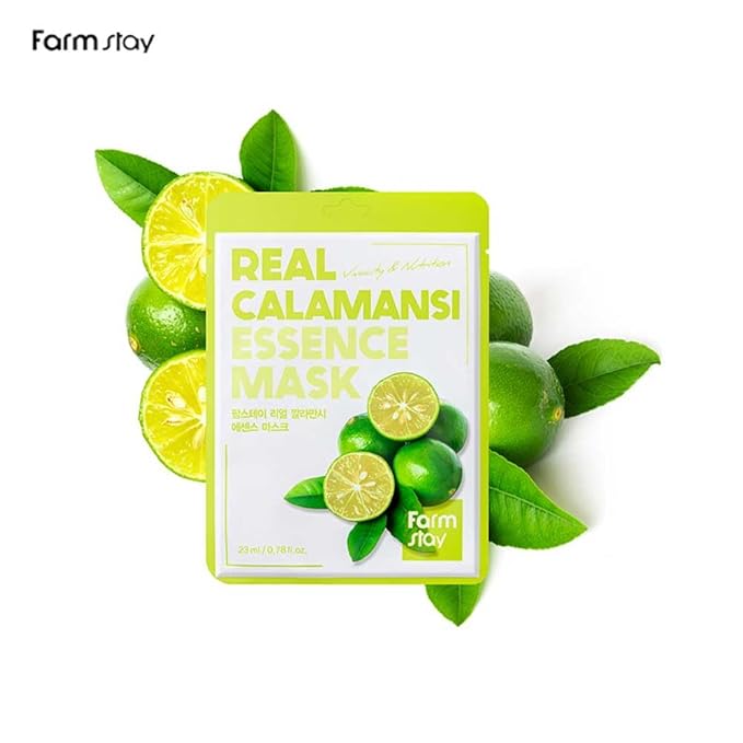 FARMSTAY] Real Essence Mask(12-Combo) - Calamansi, Sheabutter, Tomato, Bamboo | Korean Skin Care Mask Sheet