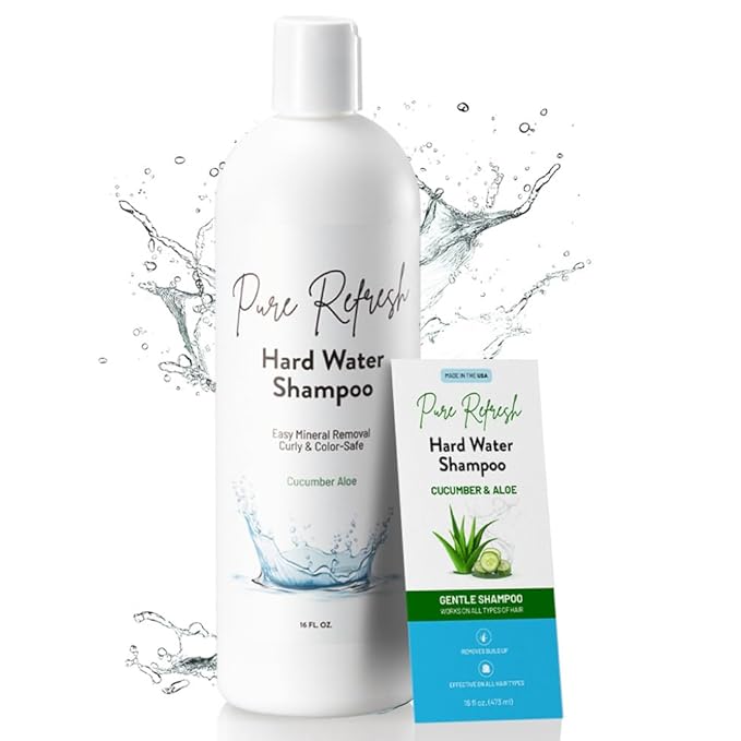 Pure Refresh Hard Water Shampoo – Deep Cleansing Hair Treatment for Well Water, Gently Removes Mineral Buildup, Clarifying & Color-Safe, Made in USA (16oz)