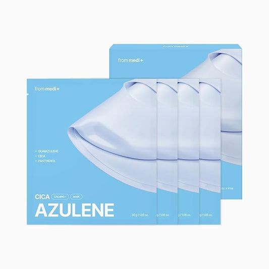 Facial Sheet Mask, 4 Sheets (30 g Each) (Azulene Cica Calming)