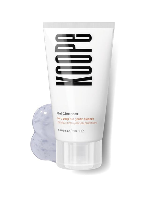 Koope Gel Face Wash, Cleanser For All Skin Types, Gentle, Soap-Free, pH Balanced, Makeup Remover with Oat Amino Acids, Cucumber, Kiwi & Aloe, Free of Parabens, Sulphates & Fragrances, Vegan, 5.0 FL OZ
