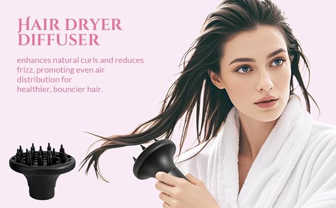 5 in 1 Negative Ion Hair Dryer Brush Blow Dryer Brush Set, Hot Air Styler with Multiple Lengths Suitable for Variable Needs for Hair Curling, 3 Temperature and Wind Settings, Travel Bag Easy to Carry