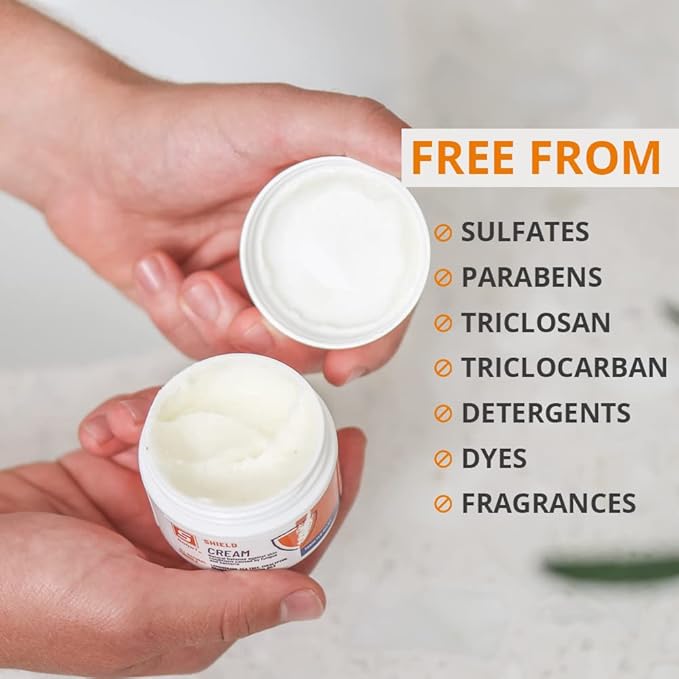 Shield Tea Tree Foot Cream with Lemongrass, Eucalyptus Oils to Soothe Eczema, Psoriasis, Rashes, Dry Itchy Feet 2 oz | The Athlete's Choice in Skin Moisturizing