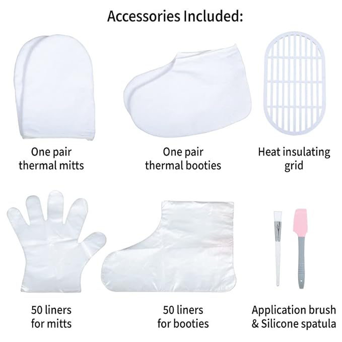 ForPro Nurture Digital Paraffin Bath Kit, All-In-One Paraffin Wax Kit for Hands and Feet, Includes 3 Lb. Paraffin Wax, Thermal Mitts & Booties, 100 Liners and Accessories