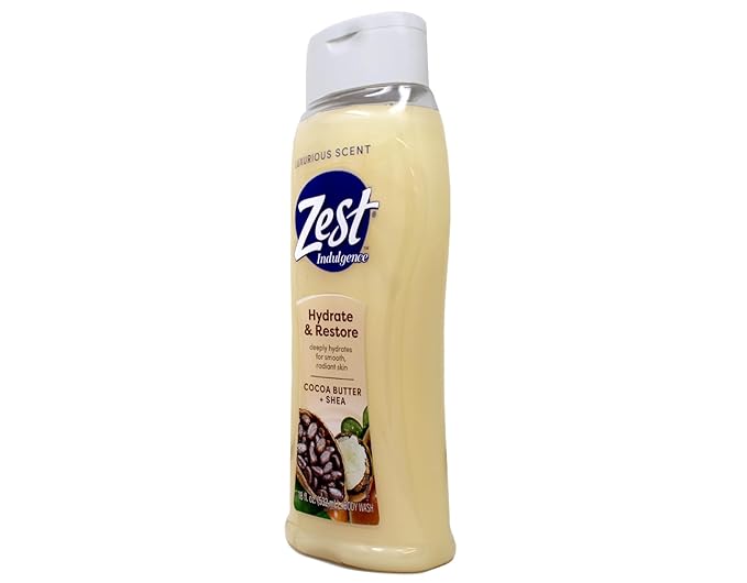 Zest Body Wash, Creamy Cocoa Butter & Shea, 18 Fl Oz