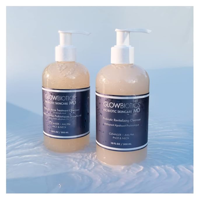 Glowbiotics Probiotic Revitalizing Cleanser: Gentle Hydrating Face Wash for Sensitive Skin | Removes Dirt, Oil & Makeup, Soothes Redness, with Peptides & Aloe Vera