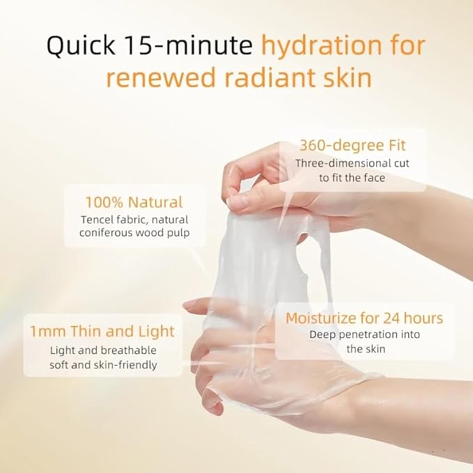 ELT Mega Vitamin C Sheet Mask, (25 g / 0.88 oz.) 10 EA Korean Face Mask, Brightening Sheet Mask, Soothing Facial Mask, Wrinkle Fighting, Deep Collagen, Korean Skin care