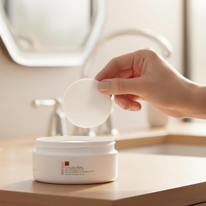 Consult Beaute CAVIAR PEEL Micro-Dose Exfoliating Detox Pads, Skin Resurfacing Treatment with Phytic Acid, Salicylic Acid for Radiance, Facial Polishes for Pores, Blemishes, Fine Lines - 30 Count