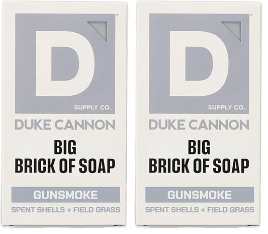 Duke Cannon Supply Co. Extra Large Bar Soap - Men's Natural Bar Soap with a Masculine Scent - Spent Shells + Field Grass - Body Soap for Men - All Skin Types - Big Brick of Soap - Gun Smoke (10 oz)