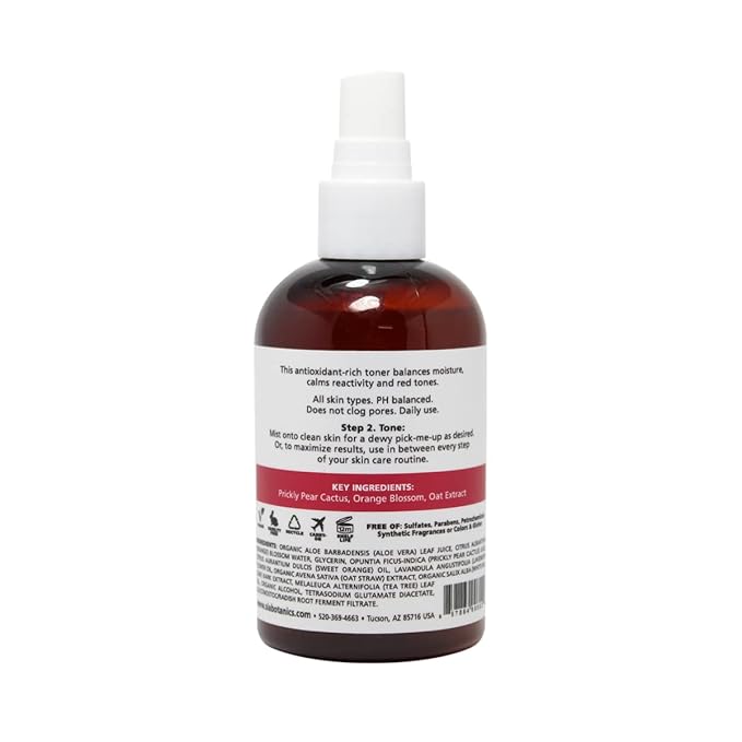 Sia Botanics Rejuvenating Face Toner Mist (118ml/4oz Bottle) | Facial Treatment w/Prickly Pear, Aloe Vera, Orange Blossom | Natural, Clean, Botanical Skincare for Women