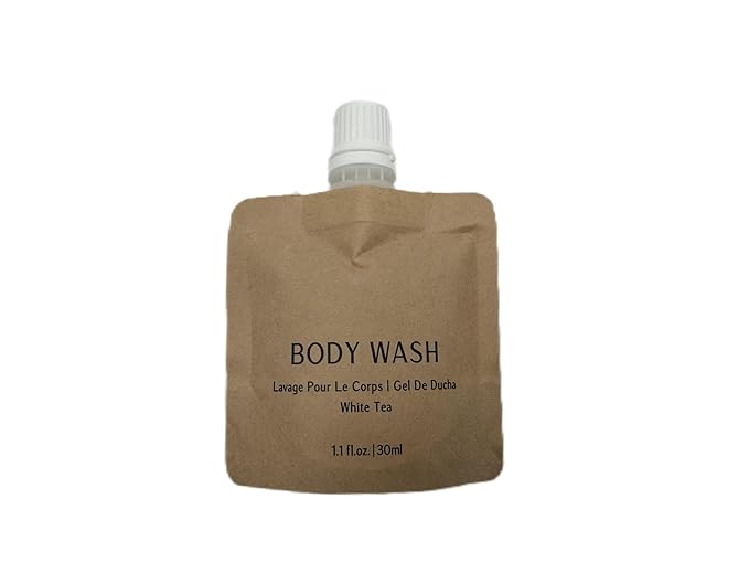 Body Wash Recyclable Kraft Paper Pouch Bag (100 Pack, 1.1oz/30ml)