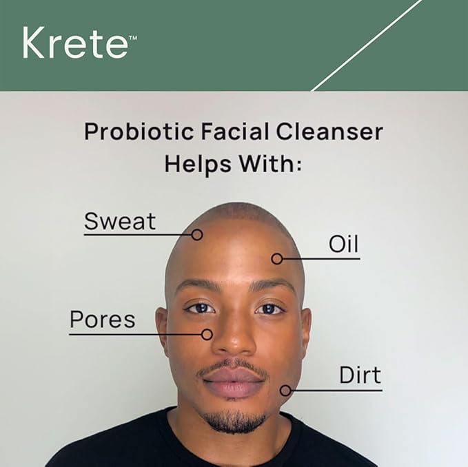 krete Probiotic Facial Cleanser 30-Second Routine for Glowing, Healthy Skin – 8 Ounces of Perfect Care for All Skin Types