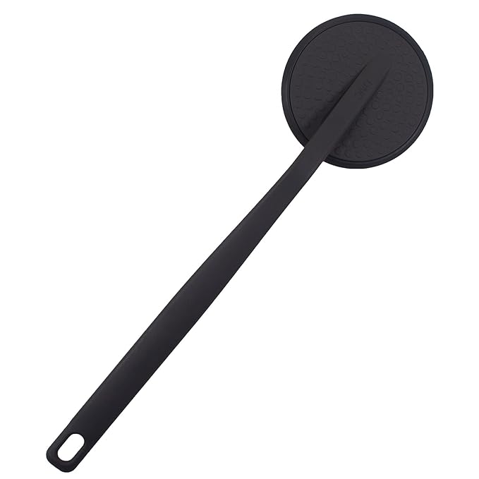 DNC Back Scrubber for Shower, Silicone Shower Brush with Long Handle Soft Bristles, Bath Body Exfoliator Washer for Men Women