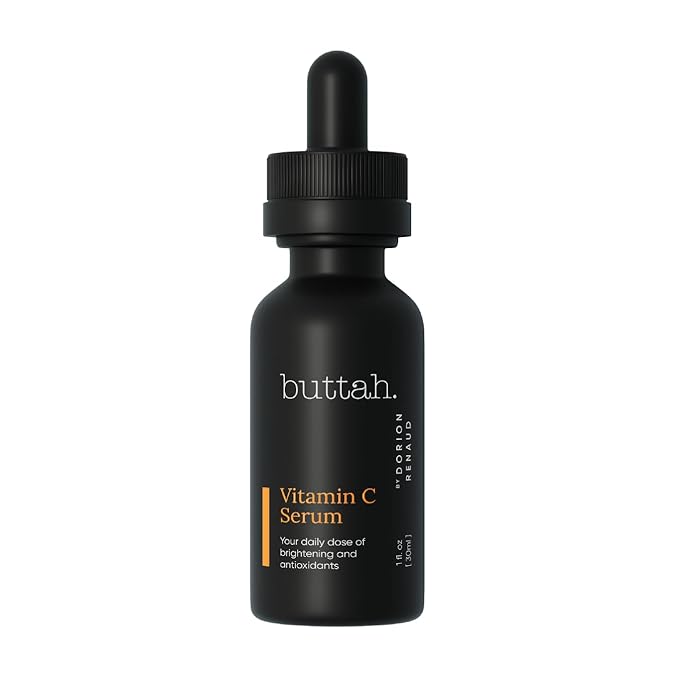Buttah Skin Vitamin C Serum 1 FL oz e 30mL - For Face - Vitamin E - Ferulic Acid - Green Tea