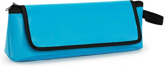 GNEGNI Hair Tools Travel Bag with Heat Resistant Mat, 2-in-1 Portable Hot Tools Organizer fits Curling Iron, Straightener & Hair Accessories, Travel Vacation Essentials(Blue/Pink) (Blue)