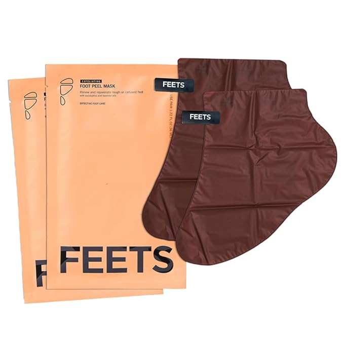 FEETS Foot Peel Mask with Eucalyptus and Lavender (2-Pack) | Remove and Exfoliate Dead Skin | Perfect for Men and Women | Removes and Repairs for Dry, Rough, Cracked Heels and Calluses