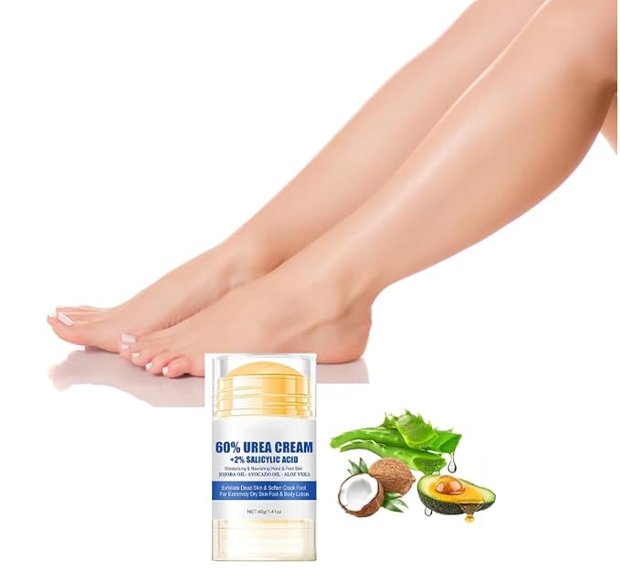 60% Urea Foot Cream Care Stick for Feet Plus 2% Salicylic Acid, 2026 New Urea Heel Stick Cream 60 Percent Foot Callus Remover Cream for Feet Maximum Strength, for Dry Cracked Heels, Hands, Knees