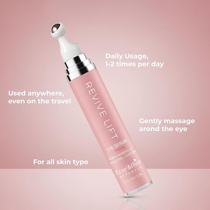 Salmon DNA PDRN Eye Serum Roller with Bakuchiol, Argireline Peptide, Caffeine for Fine Lines, Puffiness, Refreshing Care for Tired Eyes, Puffiness & Hydration, Gentle Korean Eye Treatment 0.5 fl. oz