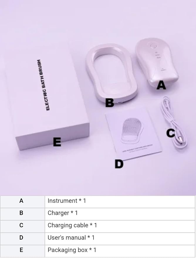 Electric Sonic Body Brush Scrubber, Rechargeable Bath Brush, High-Frequency Pulsation, Clean Body and Face, Waterproof, Exfoliating and Massaging Skin (White Pearl) for Women, Men, Mother Day Gift