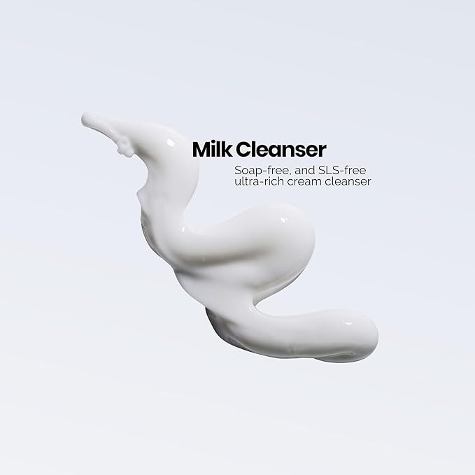 Koope Milk Face Wash, Cleanser For All Skin Types, Ultra-Creamy, Makeup Remover, with Centella, Aloe, Amino Acids and Grape Seed Oil. Free from Parabens, Sulphates & Fragrances, Vegan, 5.0 FL OZ