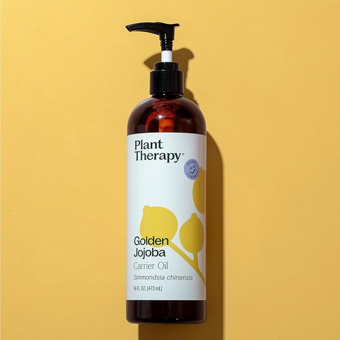 Plant Therapy Jojoba Golden Carrier Oil 16 oz 100% Pure, Cold-Pressed, Natural and GMO-Free Moisturizer and Carrier Oil for Essential Oils