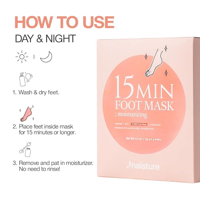 15 Min Hand and Foot Mask (10pc): Hydrating Korean Spa Kit Essentials for Moisturized Hands and Feet