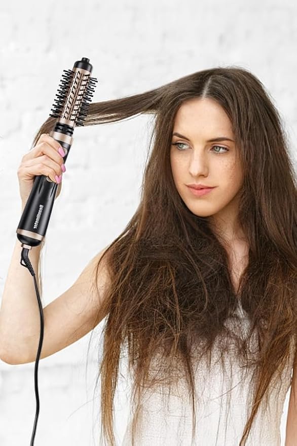 Beautimeter Hair Dryer Brush 3-in-1 Hair Styler, Rotating Blow Dryer Brush with 2-Inch and 1.5-Inch Brushes
